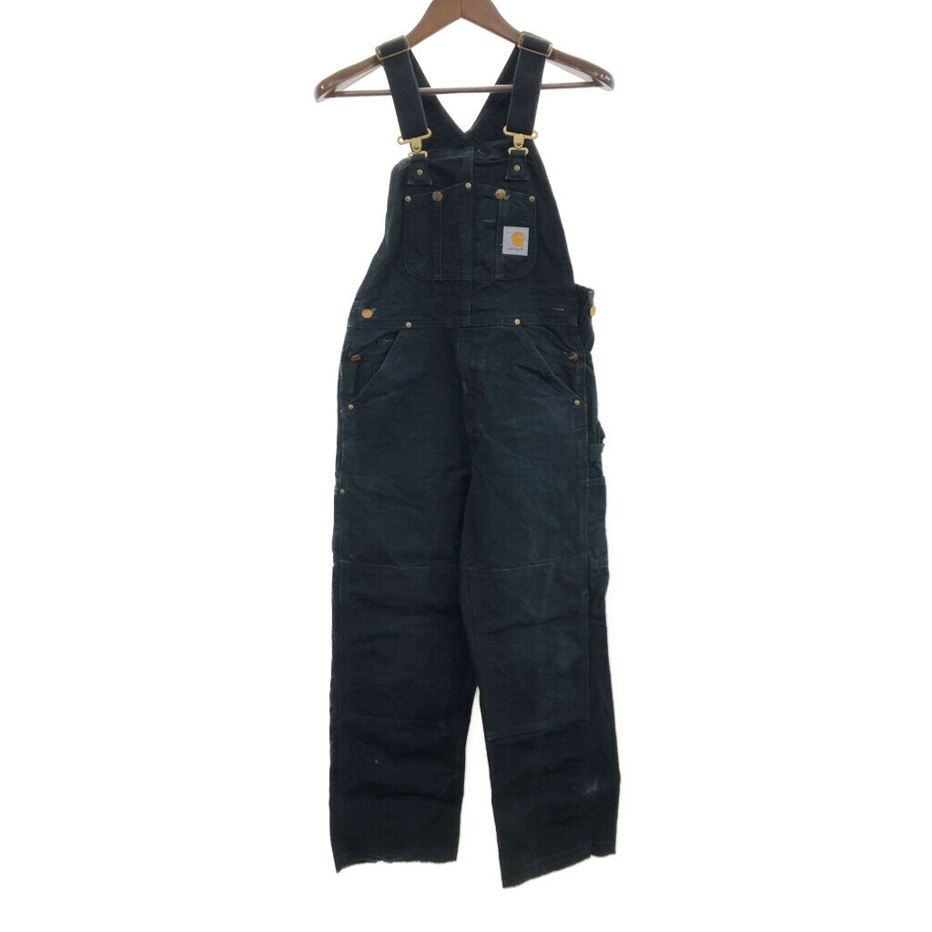Carhartt カーハート ダック ペインター オーバーオール ボトムス ダブルニー ワーク ブラック (メンズ L相当) 中古 古着 P9409