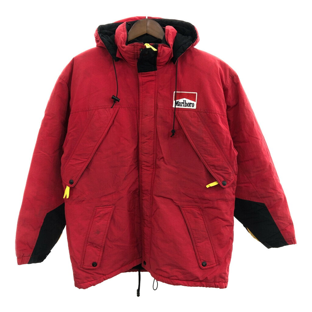 MARLBORO COUNTRY STORE マルボロカントリーストア ナイロン ダウンジャケット レッド (メンズ M) 中古 古着 P9479