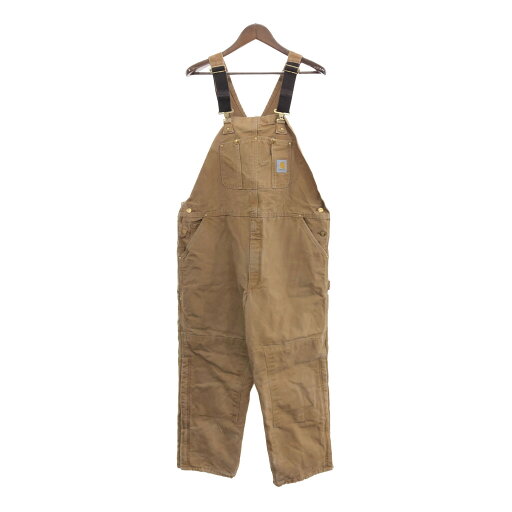 90年代 USA製 Carhartt カーハート ダック ダブルニー オーバーオール 大きいサイズ ワーク ブラウン (メンズ 44×30) 中古 古着 P9262 90年代 USA製 Carhartt カーハート ダック ダブルニー オーバーオール 大きいサイズ ワーク ブラウン (メンズ 44×30) 中古 古着 P9262