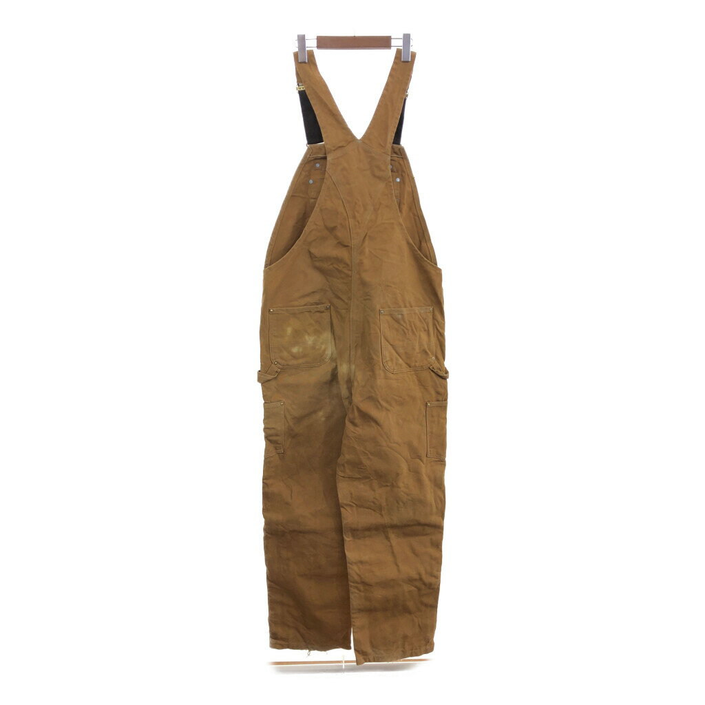 Carhartt カーハート ダック ダブルニー オーバーオール 大きいサイズ ワーク ブラウン (メンズ 40×34) 中古 古着 P9264