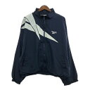 90年代 Reebok リーボック ナイロン トラックジャケット 大きいサイズ スポーツ ネイビー (メンズ XXL) P9874(4)