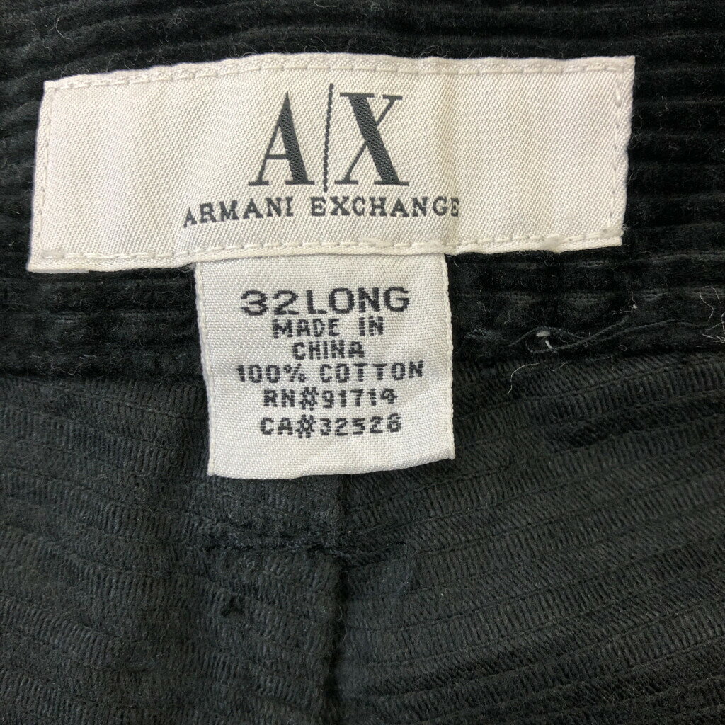 ARMANI EXCHANGE アルマーニ エクスチェンジ コーデュロイパンツ ブラック (メンズ 32LONG) 中古 古着 P9997