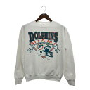 90年代 USA製 LOGO7 ロゴセブン NFL マイアミ・ドルフィンズ スウェット プロチーム ホワイト (メンズ XL) Q0602(4)