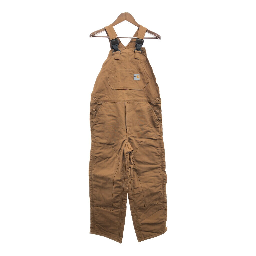Carhartt カーハート ダック ダブルニー オーバーオール ワーク ブラウン (メンズ 32×30) 中古 古着 Q0243