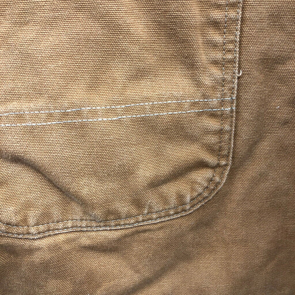 80年代 USA製 Carhartt カーハート ダック ダブルニー オーバーオール ワーク ブラウン (メンズ 48×32) 中古 古着 Q0447