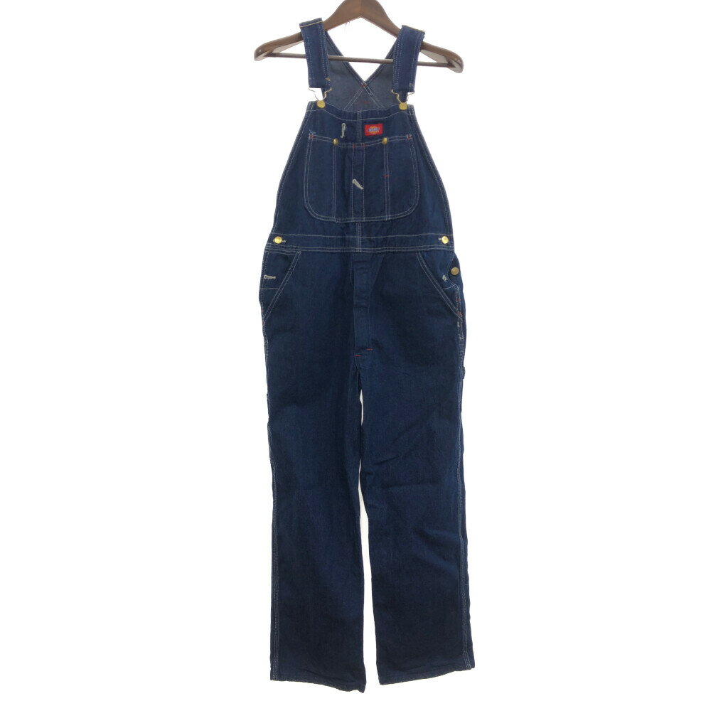 Dickies ディッキーズ デニム オーバーオール ワーク ブルー (メンズ 36×30) 中古 古着 Q0524