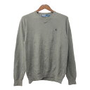 Polo by Ralph Lauren ポロ ラルフローレン コットン ニット セーター ワンポイントロゴ グレー (メンズ L) 中古 古着 Q1111(4)