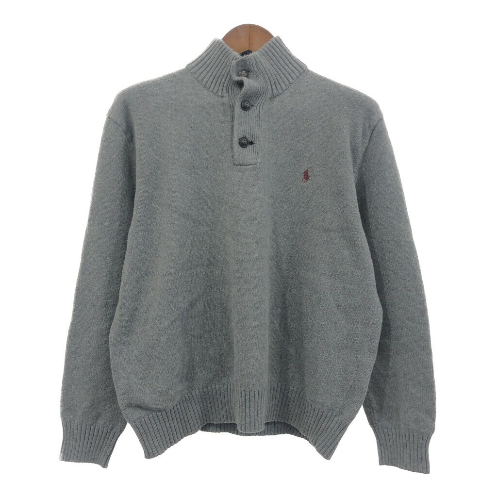 Polo by Ralph Lauren ポロ ラルフローレン プルオーバー ニット セーター グレー (メンズ XL) 中古 古着 Q1370