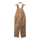 Carhartt カーハート オーバーオール ダブルニー ワーク ダック生地 ブラウン (メンズ 40×30) 中古 古着 Q1420