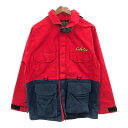 90年代 Cabela's カベラス ナイロン フィッシングジャケット アウトドア ネイビー (メンズ LARGE) Q1572(4)