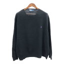 90年代 Polo by Ralph Lauren ポロ ラルフローレン ラムウール セーター 大きいサイズ ブラック (メンズ 2X) 中古 古着 Q1614