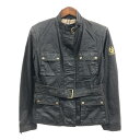 イタリア製 Belstaff ベルスタッフ オイルド トライアルマスタージャケット バイクウェア ブラック (メンズ 46) 中古 古着 Q1779