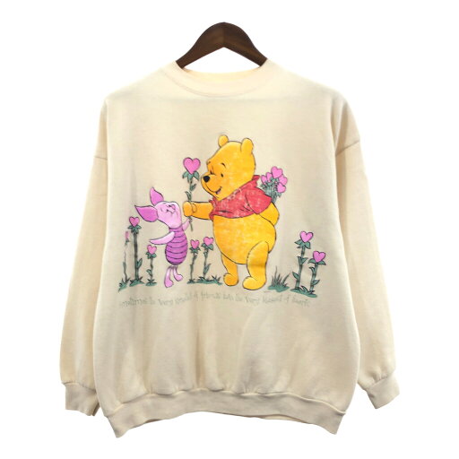 Disney ディズニー くまのプーさん Pooh スウェット キャラクター ベージュ (メンズ L相当) Q2401 Disney ディズニー くまのプーさん Pooh スウェット キャラクター ベージュ (メンズ L相当) Q2401
