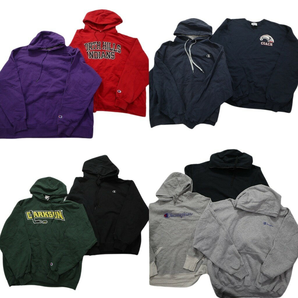 古着卸 まとめ売り チャンピオン スウェット 9枚セット (メンズ XL /2XL ) パーカー ワンポイントロゴ カレッジ系 MS2128