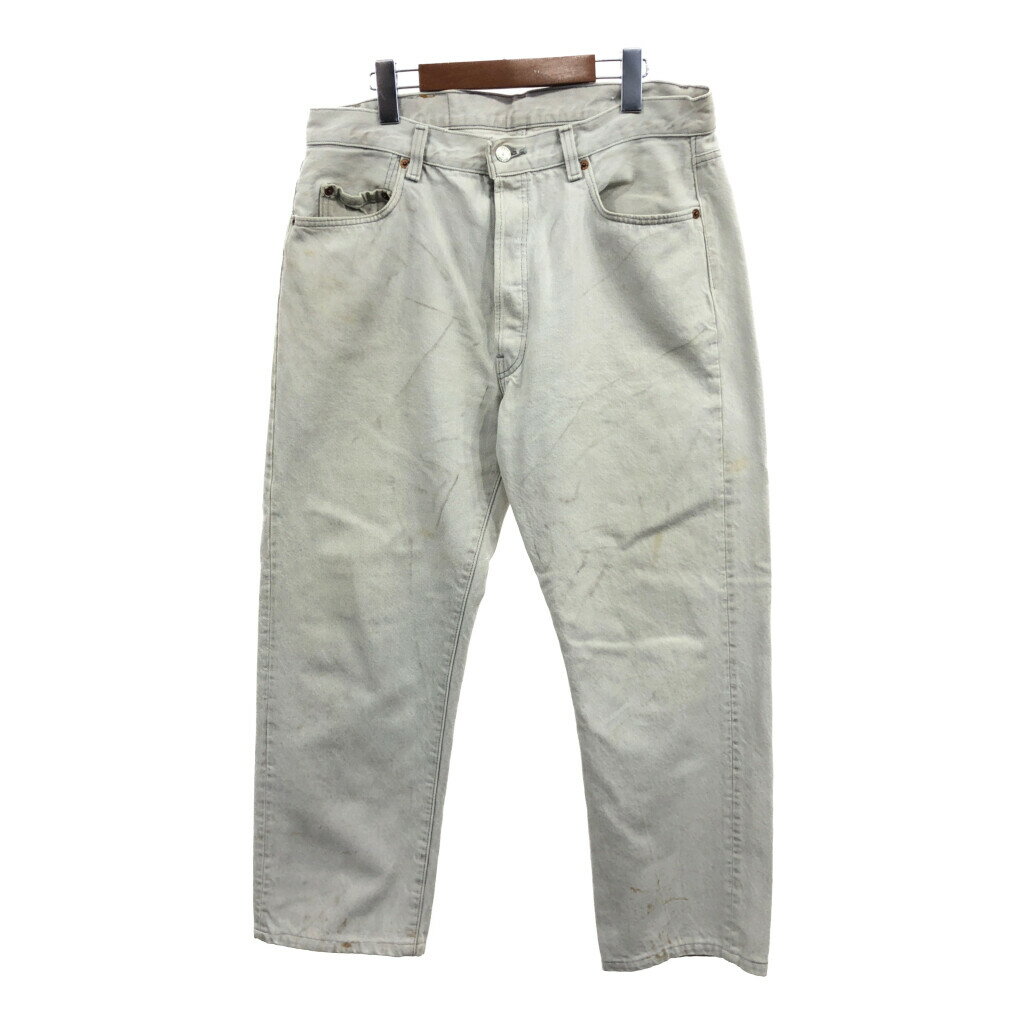 SALE///// 80年代 USA製 Levi's リーバイス 501-0557 デニムパンツ アメカジ ホワイト (メンズ W36 L34) 中古 古着 Q2848のサムネイル