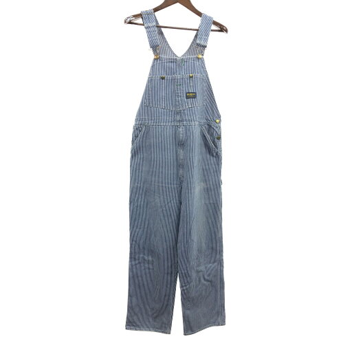70年代 USA製 OSHKOSH オシュコシュ ヒッコリーストライプ オーバーオール アメカジ ヴィンテージ (メンズ 38/2) 中古 古着 Q3124 70年代 USA製 OSHKOSH オシュコシュ ヒッコリーストライプ オーバーオール アメカジ ヴィンテージ (メンズ 38/2) 中古 古着 Q3124