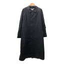 イングランド製 Aquascutum アクアスキュータム ステンカラーコート ブラック (メンズ L相当) 中古 古着 Q3651