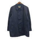 80年代 カナダ製 Aquascutum アクアスキュータム バルマカーン コート ネイビー (メンズ 44) 中古 古着 Q3770