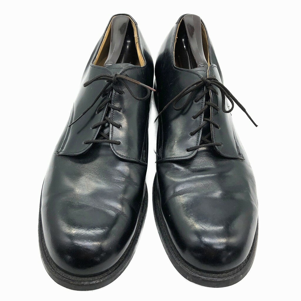 80年代 米軍実物 U.S.NAVY INTERNATIONAL SHOE CO. サービスシューズ レザーシューズ ブラック (メンズ 9 1/2 R) 中古 古着 KA0768