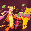 90年代 Disney ディズニー pooh くまのプーさん スウェット キャラクター ワインレッド (レディース 3XL) 中古 古着 Q4398