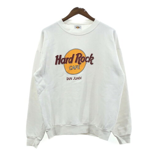 90年代 Hard Rock Cafe ハードロックカフェ SAN JUAN スウェット ロゴ ホワイト (メンズ XL) 中古 古着 Q4400 90年代 Hard Rock Cafe ハードロックカフェ SAN JUAN スウェット ロゴ ホワイト (メンズ XL) 中古 古着 Q4400