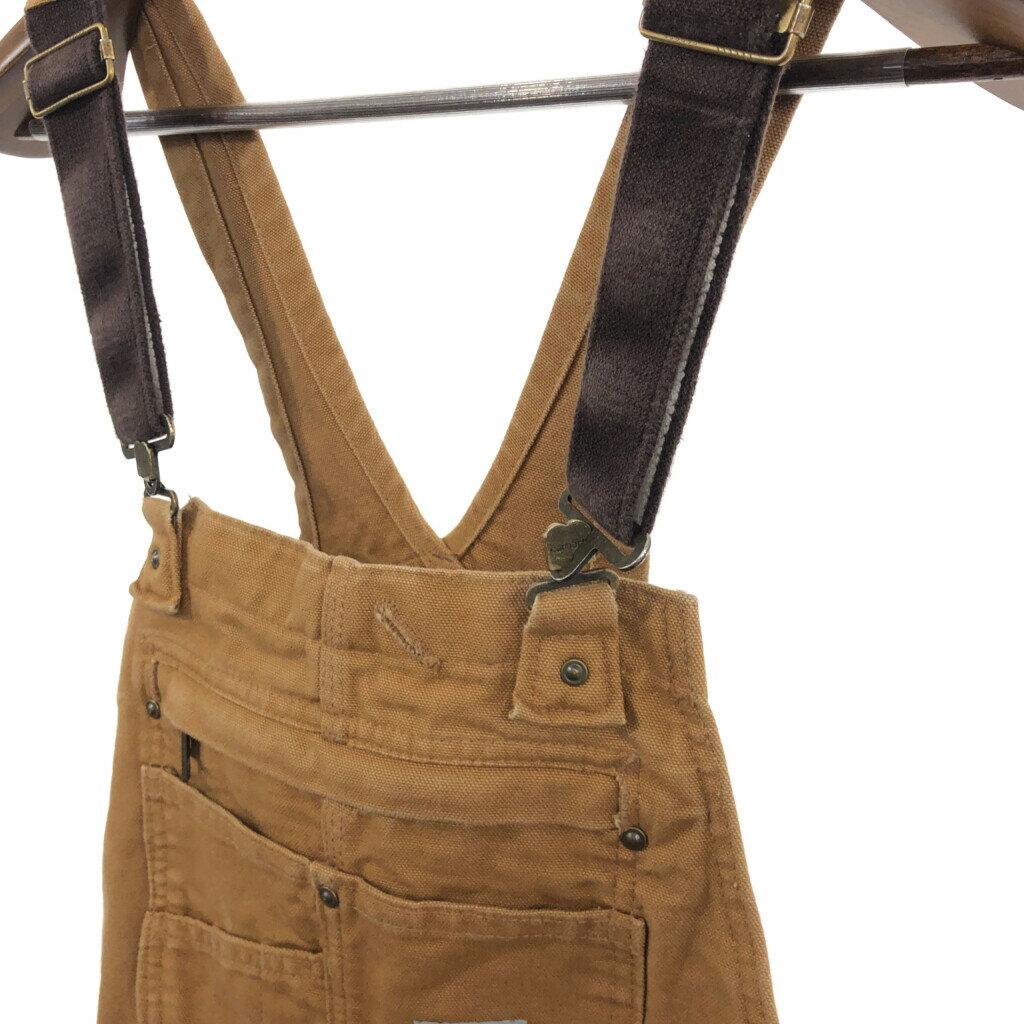 Carhartt カーハート ダック ダブルニー ビブオーバーオール オーバーオール ワーク ブラウン (メンズ M) 中古 古着 Q4376