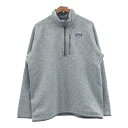 patagonia パタゴニア ハーフジップ ベターセーター フリースジャケット ライトグレー (メンズ 2XL) 中古 古着 Q4538