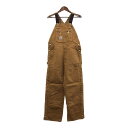 DESCRIPTION ブランドCarhartt/カーハート サイズ【サイズ】W34 L30【実寸】 総丈：約150cmウエスト：約94cm股上：約34cm股下：約72cmわたり幅：約32cm裾幅：約26cm 主な素材表地 : コットン 色ブラウン 仕様 ダブルニー、ワークビブオーバーオール 状態 汚れ：ももキズ：裾破れ：裾特記事項：使用感あり 商品管理番号Q4609 ABOUT ITEM商品撮影時の照明やお使いのモニター・ブラウザ等ご覧いただく環境により実物と商品画像の色が多少異なる場合がございます。全てアメリカからの輸入品ですがブランドやアイテムによりそれぞれサイズ感が異なります。生地の伸縮や厚み等、測定に多少の誤差が生じる場合がございますが、表記サイズと合わせまして実寸値を記載させていただいておりますので必ずご確認ください。新品や未使用品と記載があるもの以外は全て中古品ですので、程度は異なりますが使用感がございます。状態は慎重に確認し商品説明や画像により記載しておりますが、全てを記載することは中古品の特性上困難です。ご不明な点やご質問がございましたらお気軽にお問い合わせください。