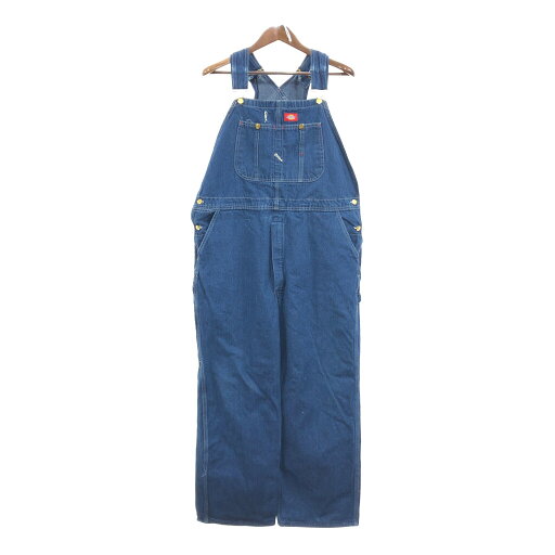 Dickies ディッキーズ デニム オーバーオール 大きいサイズ ワーク ブルー (メンズ W44 L30) 中古 古着 Q4441 Dickies ディッキーズ デニム オーバーオール 大きいサイズ ワーク ブルー (メンズ W44 L30) 中古 古着 Q4441
