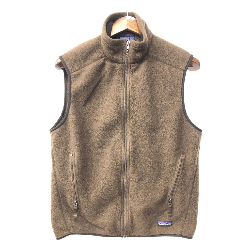 patagonia パタゴニア SYNCHILLA シンチラ フリース ベスト アウター アウトドア ワンポイント ブラウン (メンズ M) 中古 古着 Q5100