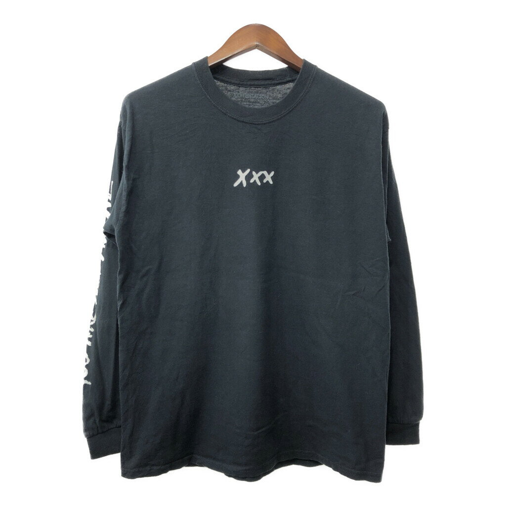 XXXTENTACION XXXテンタシオン 長袖Tシャツ HIPHOP ラップT ブラック (メンズ L) 中古 古着 Q5459