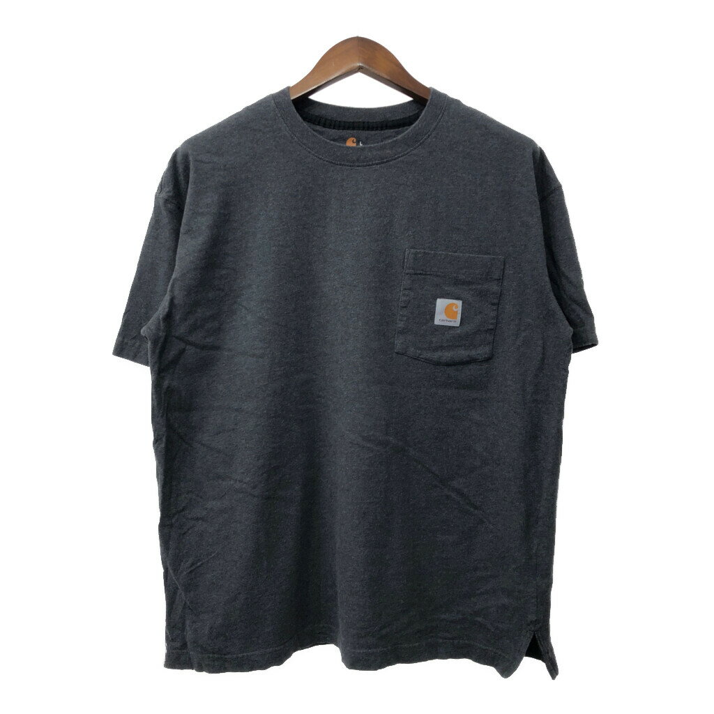 Carhartt カーハート ワンポイント ポケット 半袖Tシャツ グレー (メンズ L) Q5560