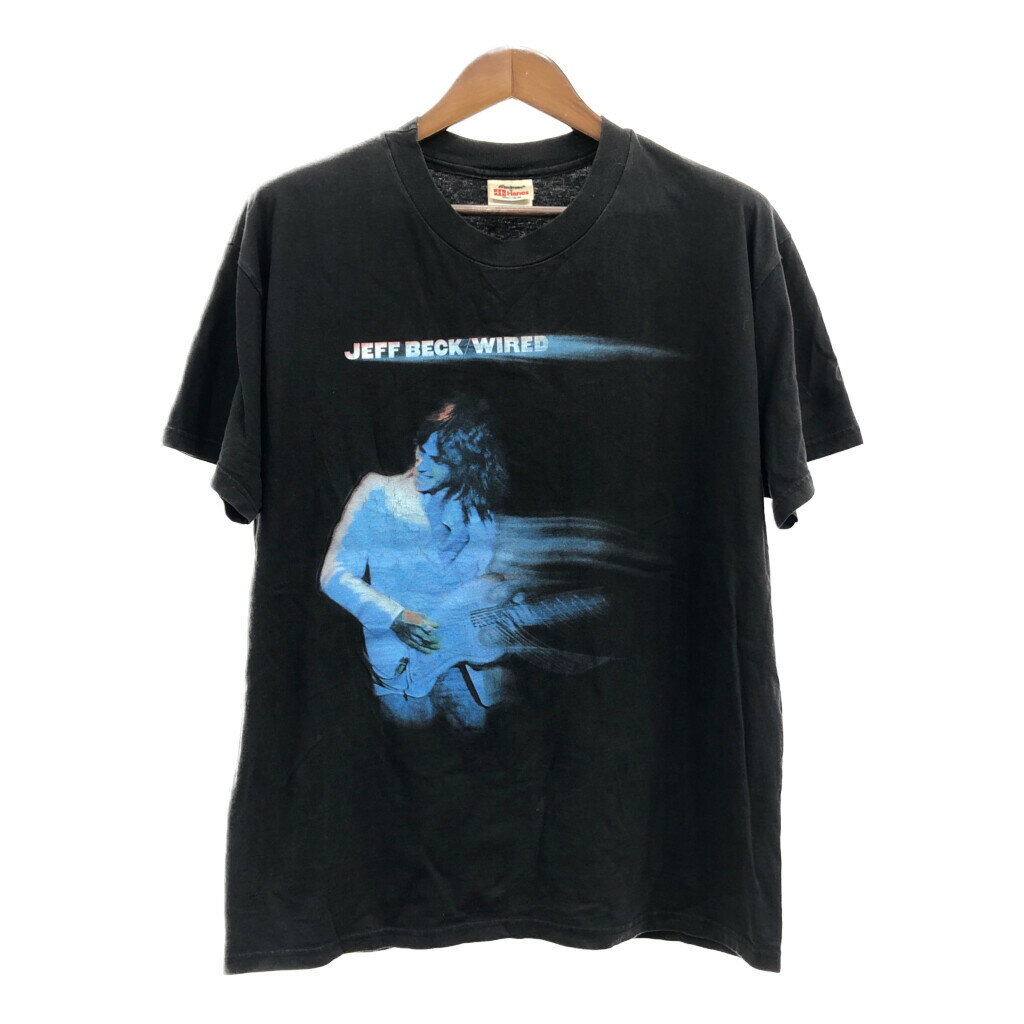 Stesman by Hanes JEFF BECK WIRED JEFF BECK ジェフ・ベック WIRED 半袖Tシャツ バンドT ブラック (メンズ L) 中古 古着 Q5598