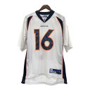 Reebok リーボック NFL デンバー・ブロンコス ゲームシャツ ユニフォーム プロチーム ホワイト (メンズ L) 中古 古着 Q5610