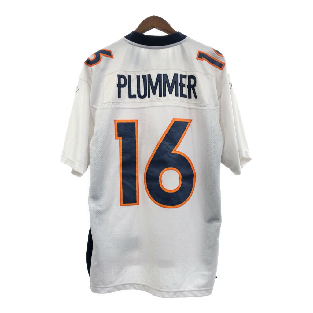 Reebok リーボック NFL デンバー・ブロンコス ゲームシャツ ユニフォーム プロチーム ホワイト (メンズ L) 中古 古着 Q5610