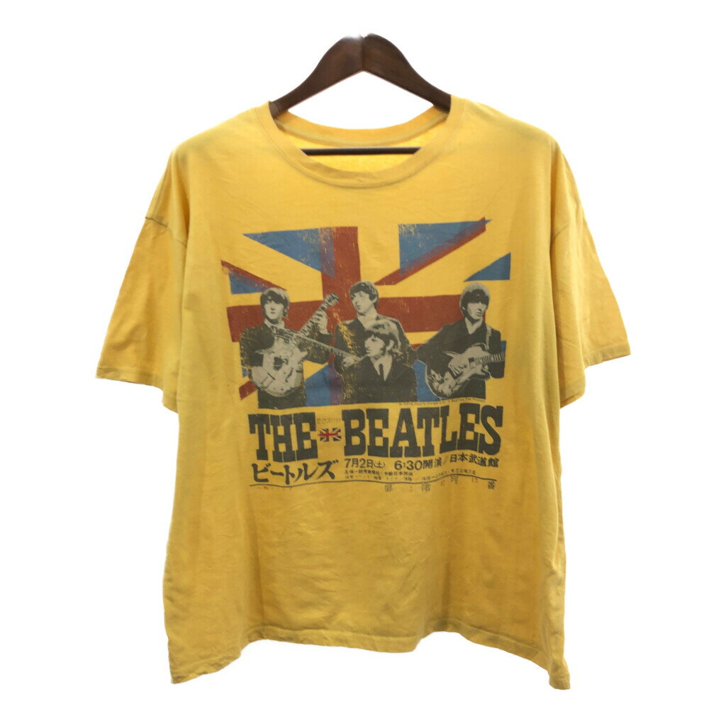 THE BEATLES ザ・ビートルズ 日本公演 半袖Tシャツ バンドT イエロー (レディース 1X) 中古 古着 Q5781