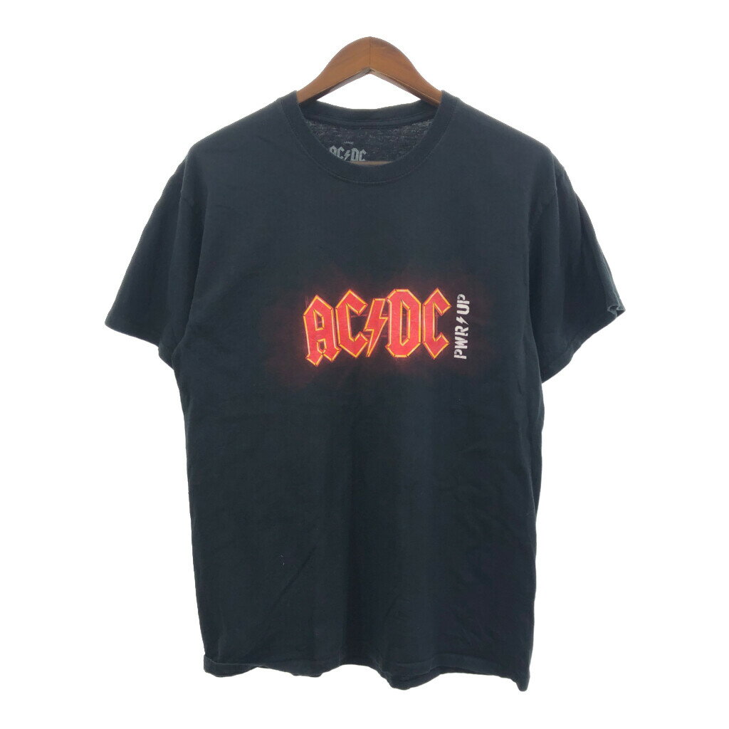 SALE///// ACDC POWER UP パワーアップ 半袖Tシャツ バンドT ロゴ ブラック (メンズ LARGE) Q6332