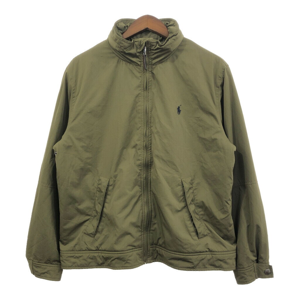 Polo by Ralph Lauren ポロ ラルフローレン スイングトップ ワンポイント カーキ (メンズ L) 中古 古着 Q6764