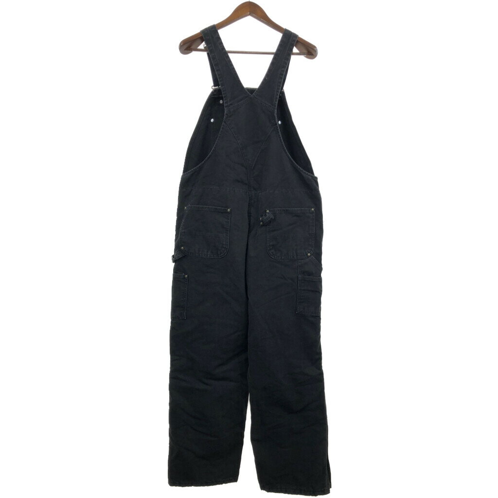 Carhartt カーハート ダック ダブルニー ビブオーバーオール 大きいサイズ ブラック (メンズ W40 L32) 中古 古着 Q6820