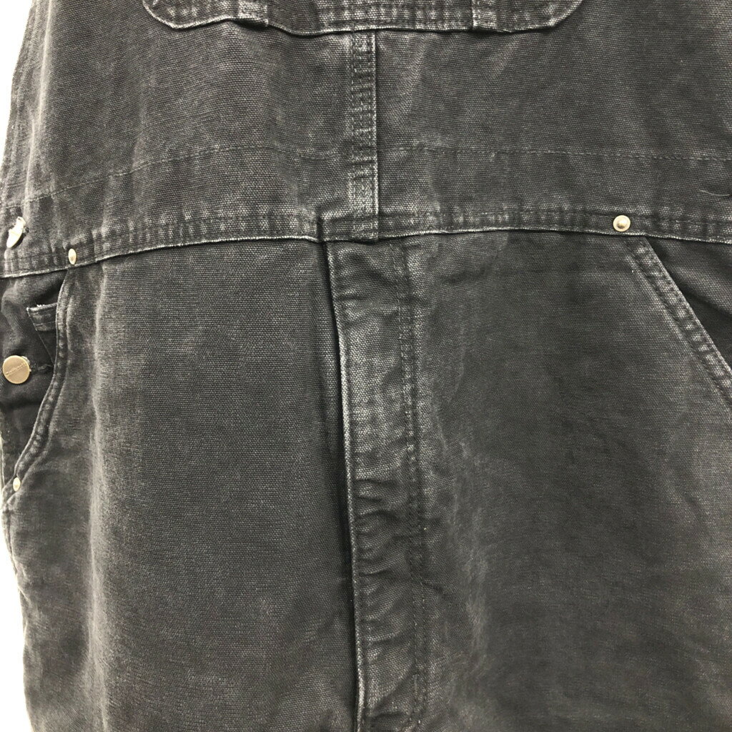 Carhartt カーハート ダック ダブルニー ビブオーバーオール 大きいサイズ ブラック (メンズ W40 L32) 中古 古着 Q6820