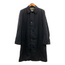 70年代 カナダ製 Aquascutum アクアスキュータム ウール ステンカラーコート ネイビー (メンズ 40) 中古 古着 Q6829