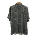 SALE///// hatico 総柄 半袖シャツ ブラック (メンズ XL相当) Q6877