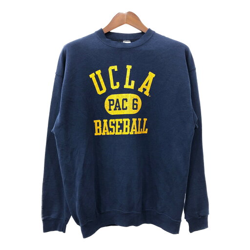 90年代 USA製 SOFFE ソフィー UCLA カレッジ バスケットボール スウェット ネイビー (メンズ XL) 中古 古着 Q7221 90年代 USA製 SOFFE ソフィー UCLA カレッジ バスケットボール スウェット ネイビー (メンズ XL) 中古 古着 Q7221