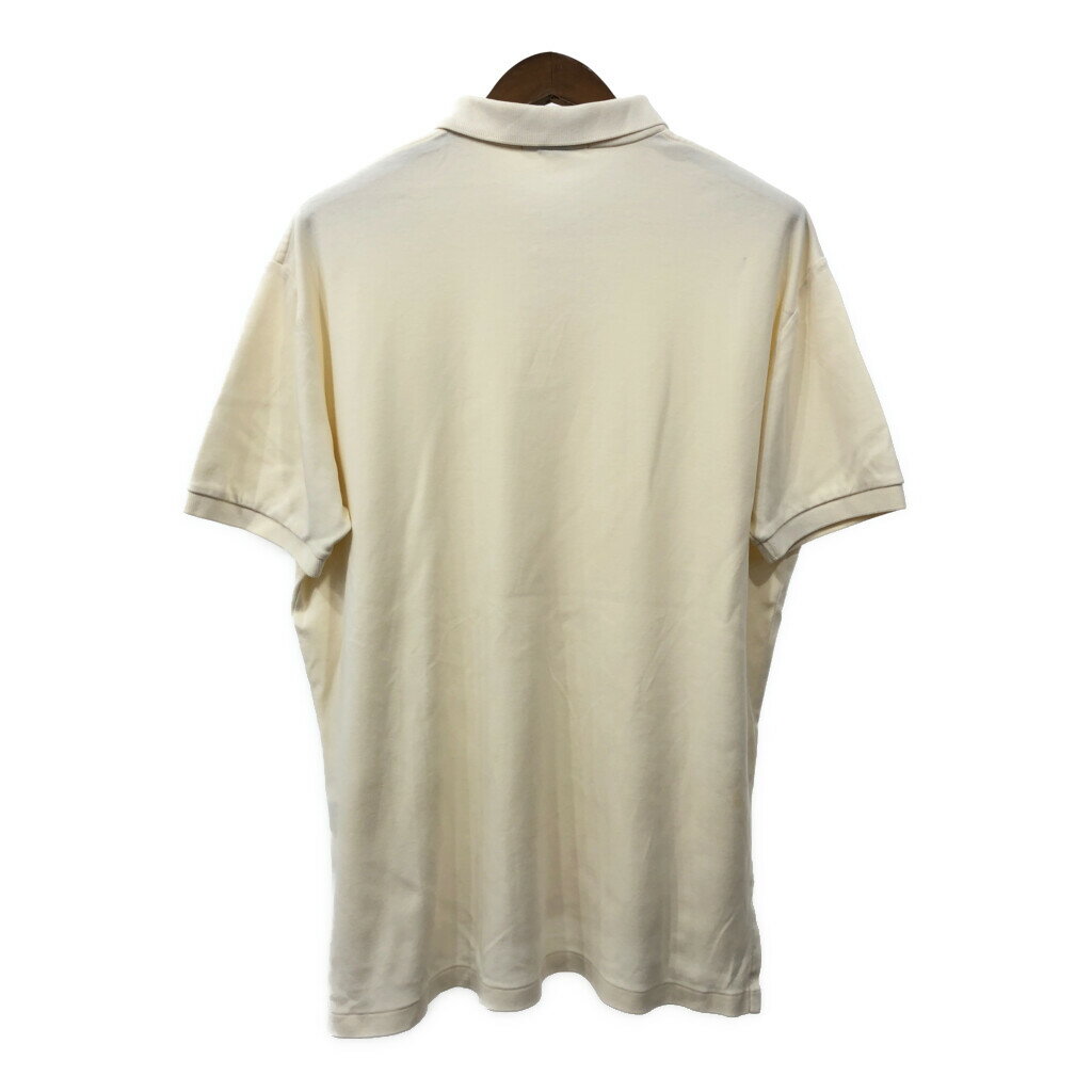90年代 Polo by Ralph Lauren ポロ ラルフローレン ポロシャツ ワンポイント アイボリー (メンズ L) 中古 古着 Q7316