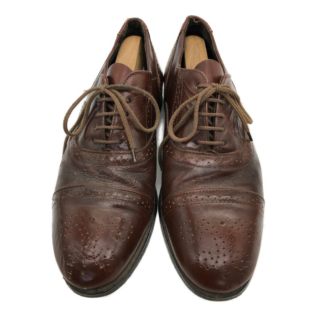樂天商城 - 80～90年代 セミブローグ レザーシューズ 本革 ブラウン (メンズ 8) 中古 古着 KA1019