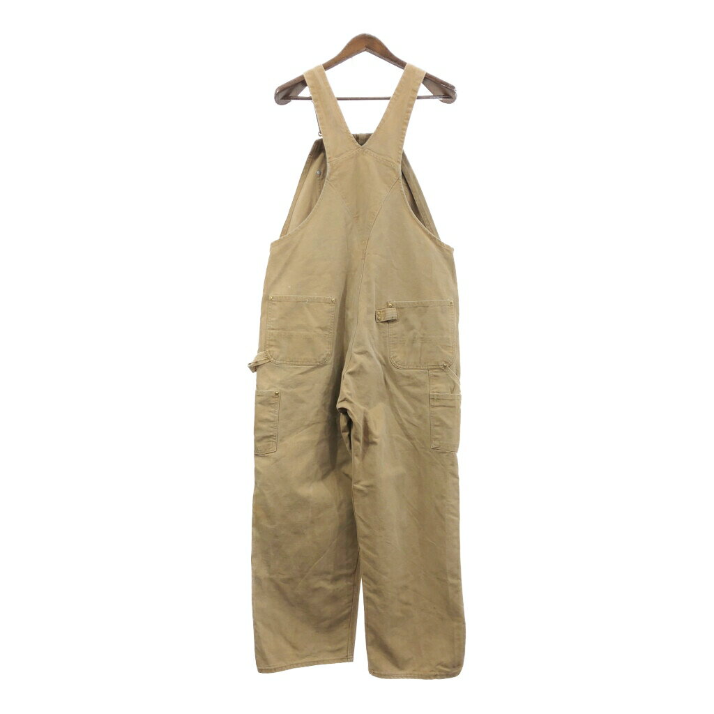Carhartt カーハート ダック ダブルニー ビブオーバーオール 大きいサイズ ライトブラウン (メンズ W41 L29相当) 中古 古着 Q7446