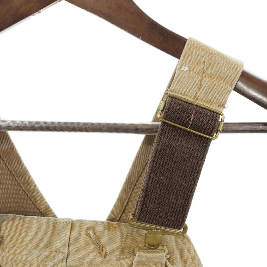 Carhartt カーハート ダック ダブルニー ビブオーバーオール 大きいサイズ ライトブラウン (メンズ W41 L29相当) 中古 古着 Q7446