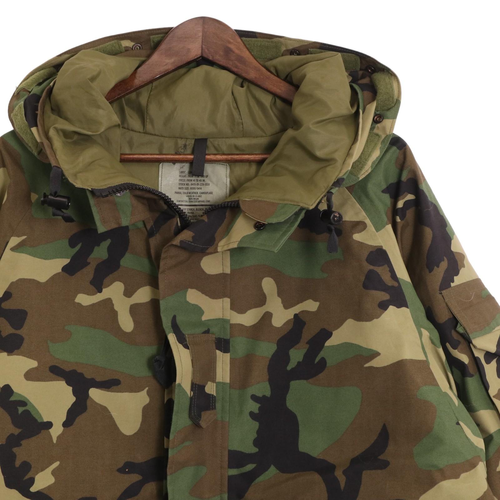 90年代 米軍実物 U.S.ARMY ECWCS GEN1 GORE-TEXパーカー ウッドランド (メンズ LARGE) 中古 古着 A0044