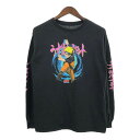 NARUTO Shippuden ナルト 疾風伝 長袖Tシャツ アニメT 袖プリント キャラクター ブラック (メンズ M) 中古 古着 Q7553