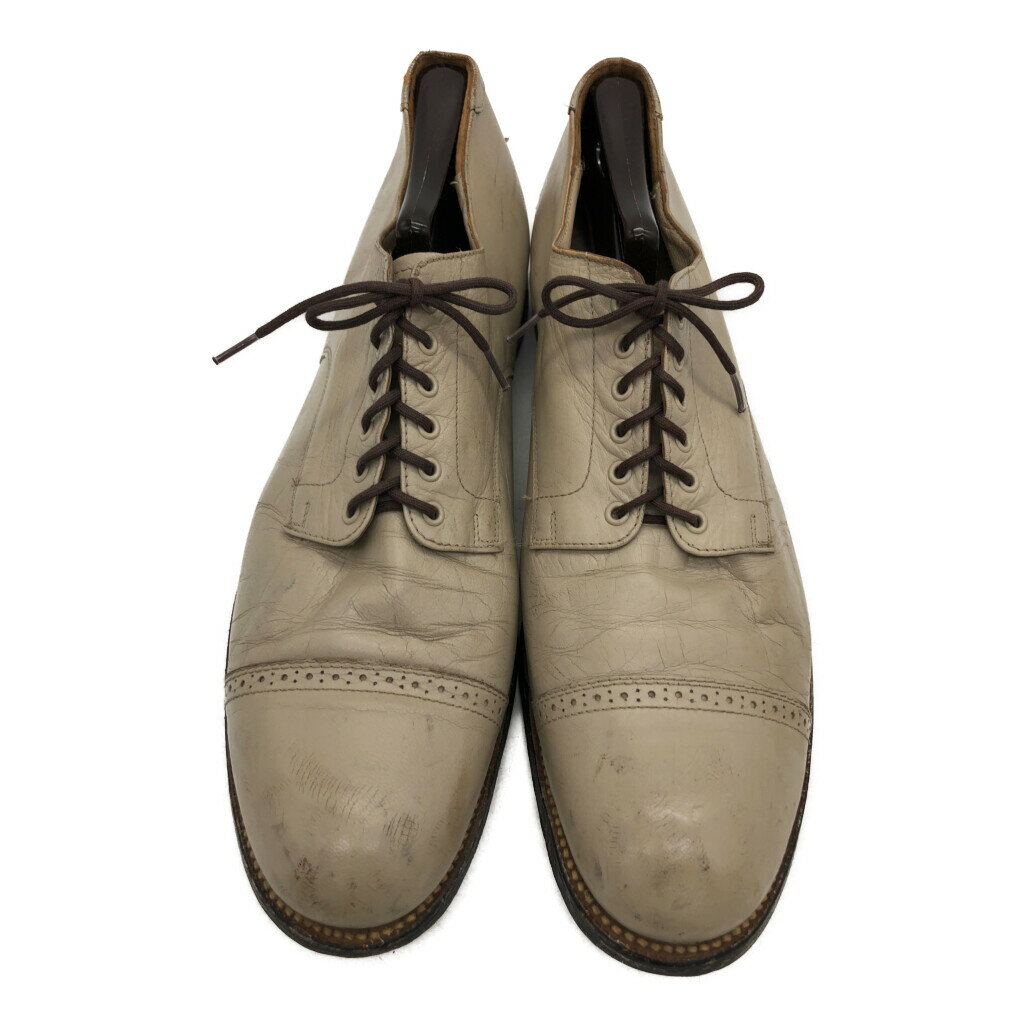 80年代 STACY ADAMS ステイシーアダムス MADISON マディソン ストレートチップ レザーシューズ ベージュ (メンズ 12 D) 中古 古着 KA1049